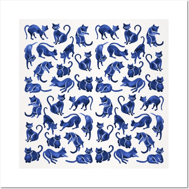 navy cat positions Wall Art by CatCoq